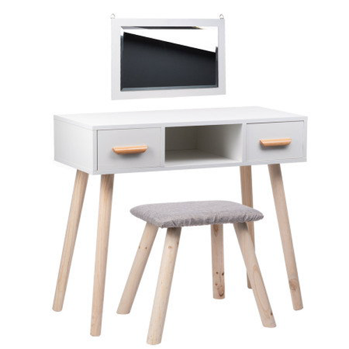 Bílý toaletní stolek ALVA -OUTLET-