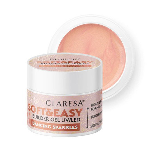 CLARESA STAVEBNÍ GEL NA NEHTY SOFT&EASY DANCING SPARKLES 45G